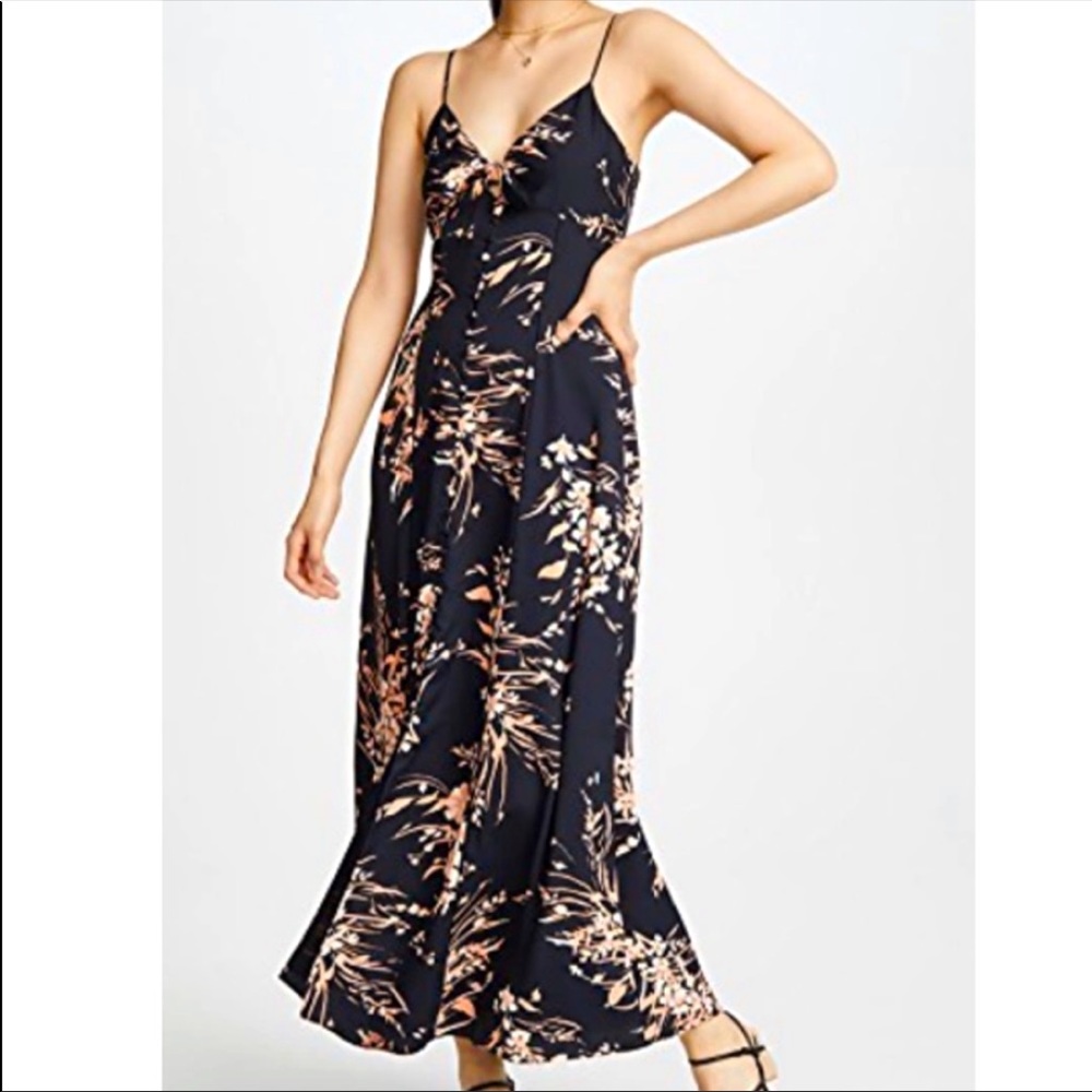 Joie Almona Floral Print Button Front Pleated Maxi Dress, Size M